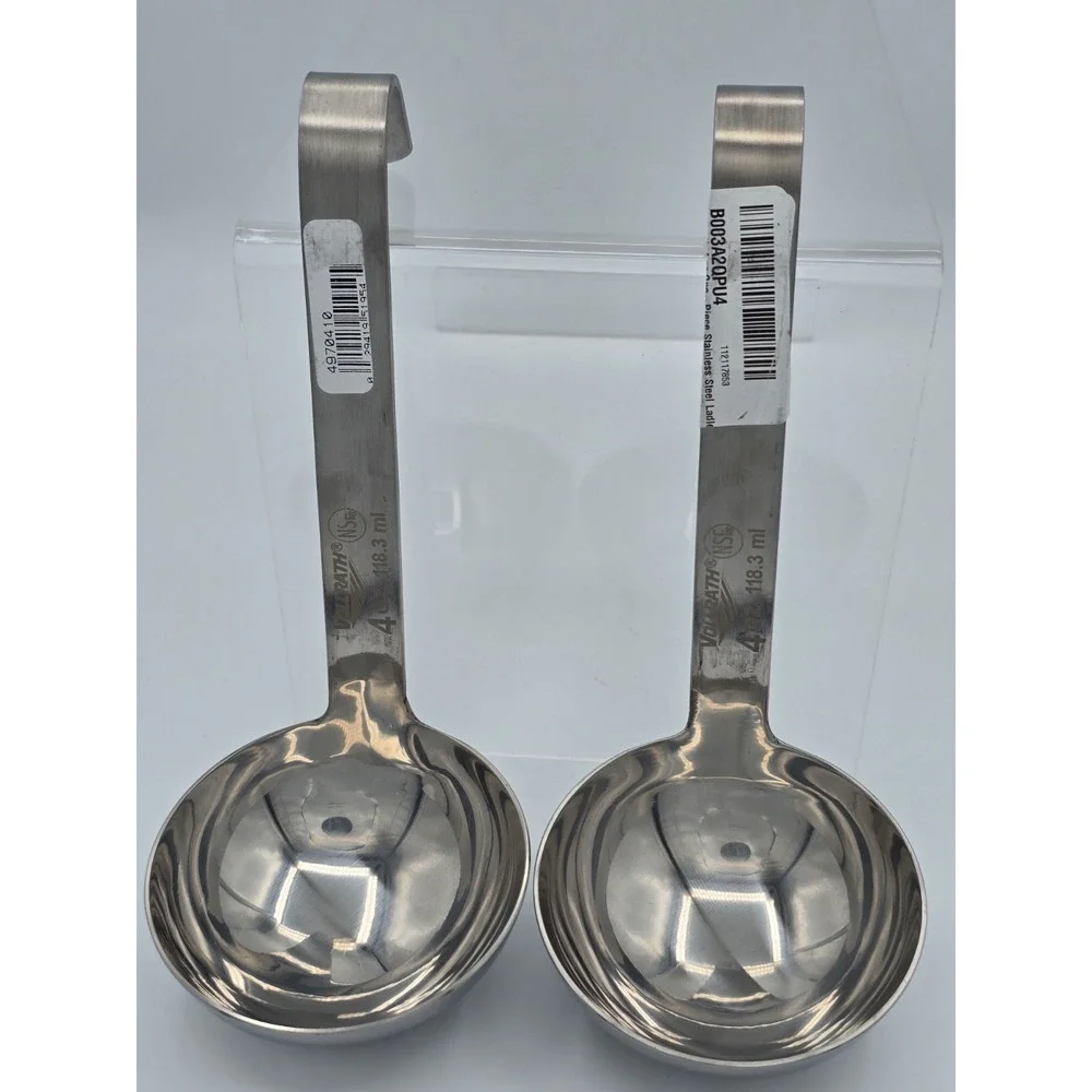 2 Lot NWT VOLLRATH‎ 4oz (118.3ml) Short Ladles- Stainless Steel 18-8 S/S 49704